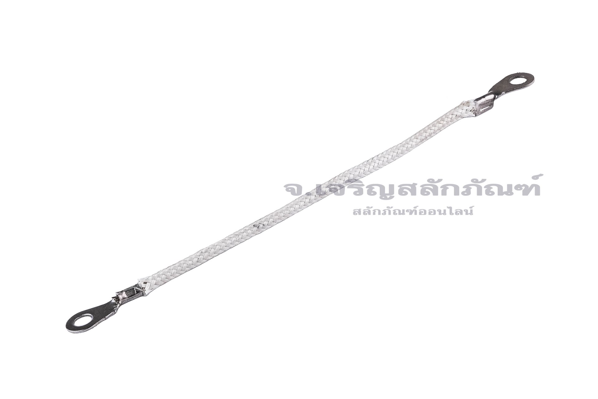 [E] สายกราวด์ สายถัก นิกเกิลบริสุทธิ์ ครอบสายทนความร้อน 1000 องศา ขนาด 1.0 sq.mm ยาว 100 mm